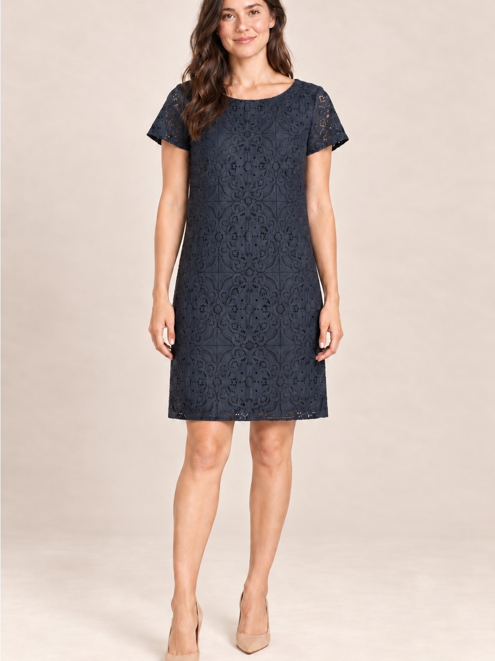 Banana Republic Navy Blue Lace Shift Dress Size 4 NWT